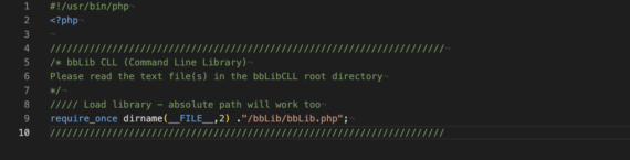 Image of code to load bbLib